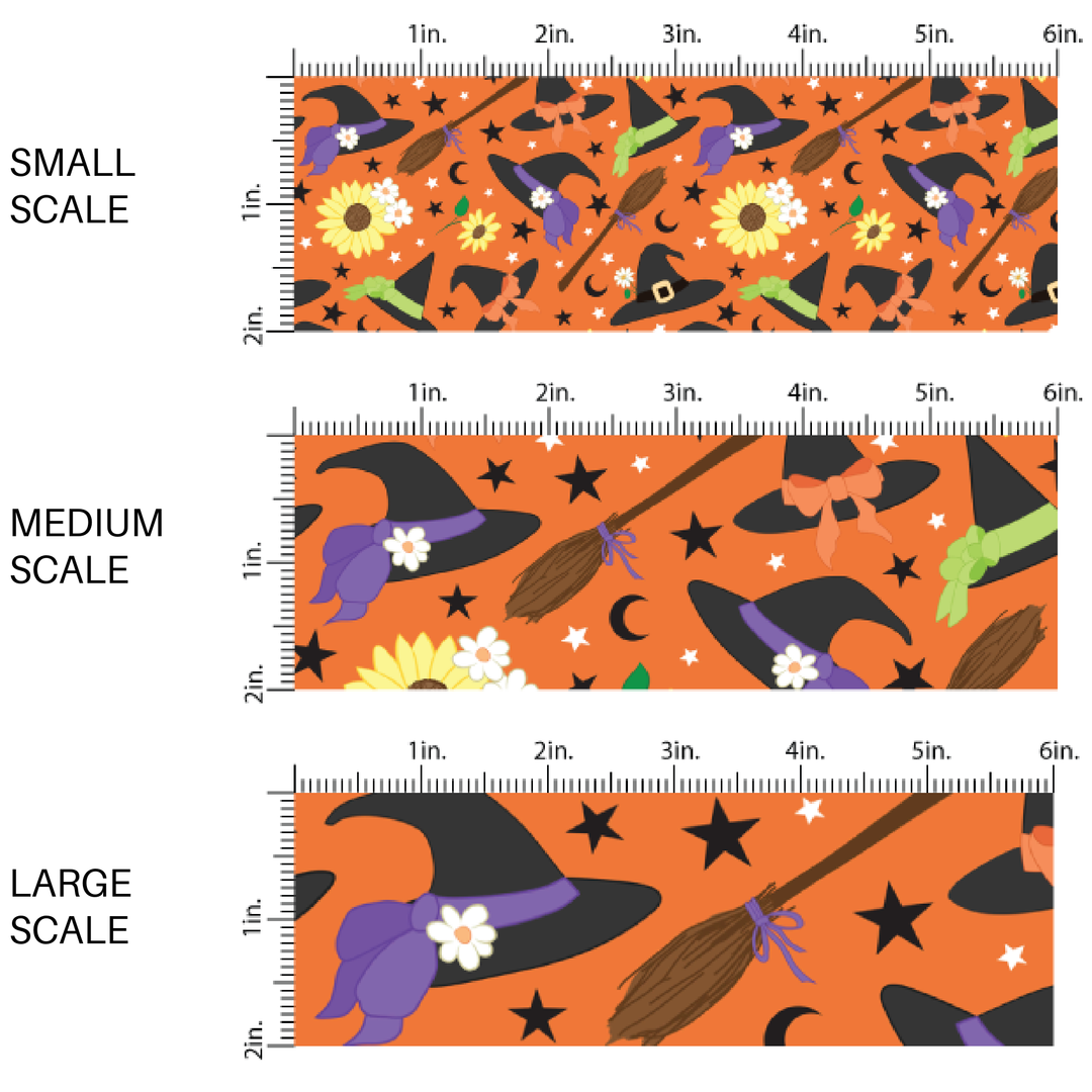 Cute And Witchy Orange Fabric By The Yard