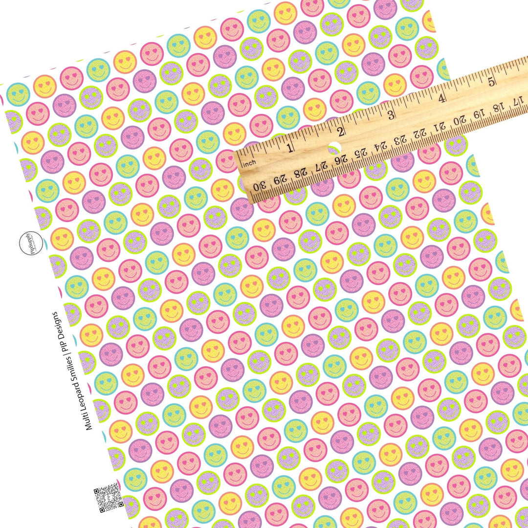 Multi Leopard Smiley Face Faux Leather Sheets