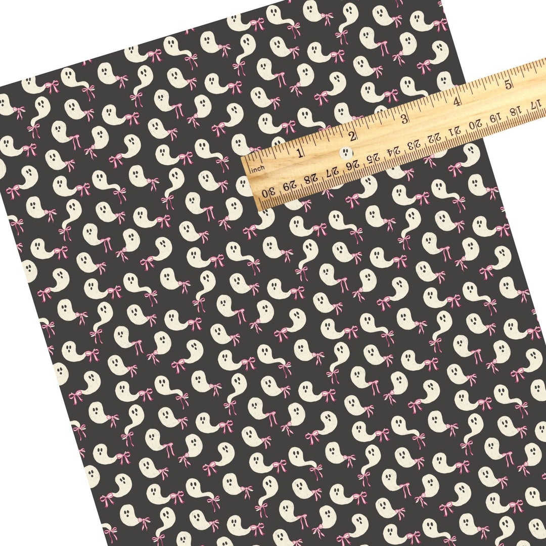Charcoal Bow Tail Ghosts Faux Leather Sheets