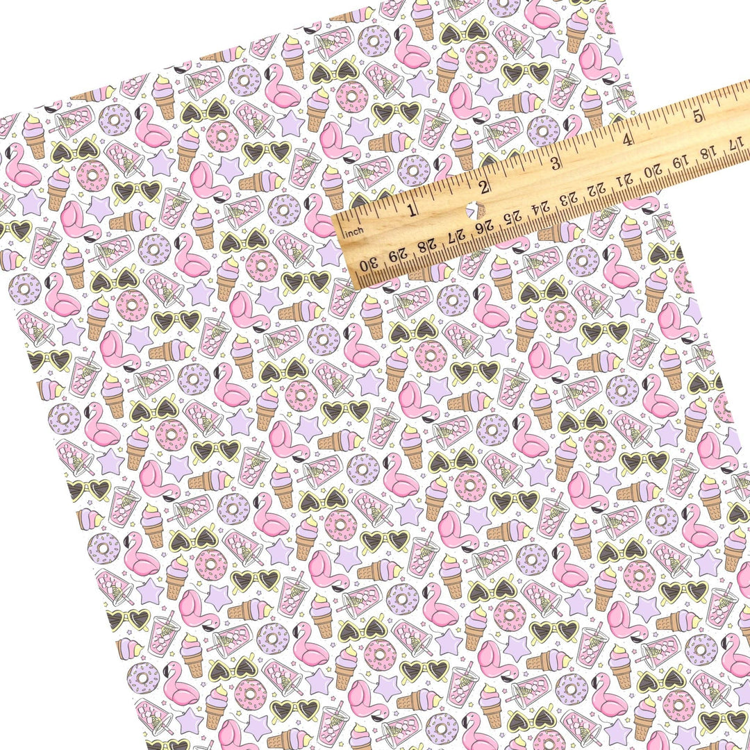 Pastel Pool Party Faux Leather Sheets