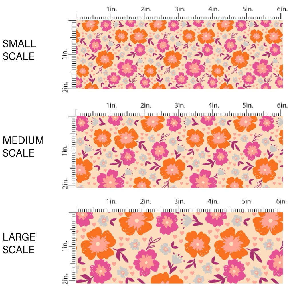 This holiday fabric by the yard features colorful flowers. This festive pattern fabric can be used for all your sewing and crafting needs!