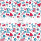 This 4th of July fabric by the yard features popsicles, fireworks, patterned "USA" words, American flags, and tiny patriotic stars. This fun patriotic themed fabric can be used for all your sewing and crafting needs!