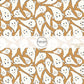 These Halloween themed pattern fabric by the yard features the following design elements: white ghost on golden brown. This fun spooky themed fabric can be used for all your sewing and crafting needs!