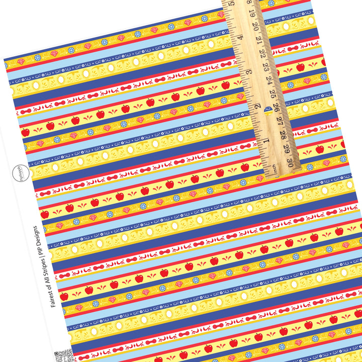 Red, blue, and yellow princess stripes faux leather sheets