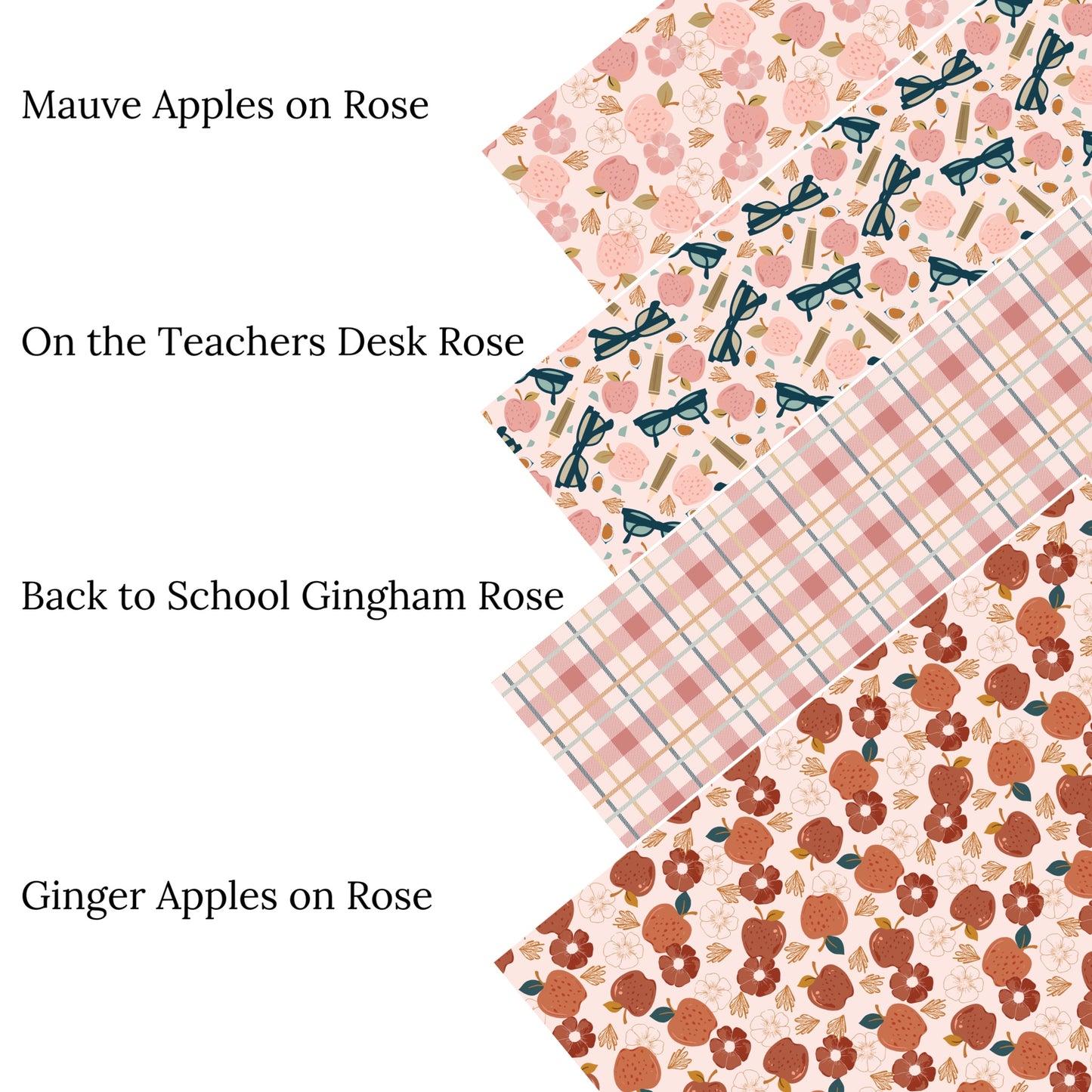 On The Teachers Desk Rose Faux Leather Sheets