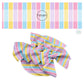 These spring themed no sew bow strips can be easily tied and attached to a clip for a finished hair bow. These patterned bow strips are great for personal use or to sell. These bow strips features pastel pink, purple, yellow, and blue stripes.
