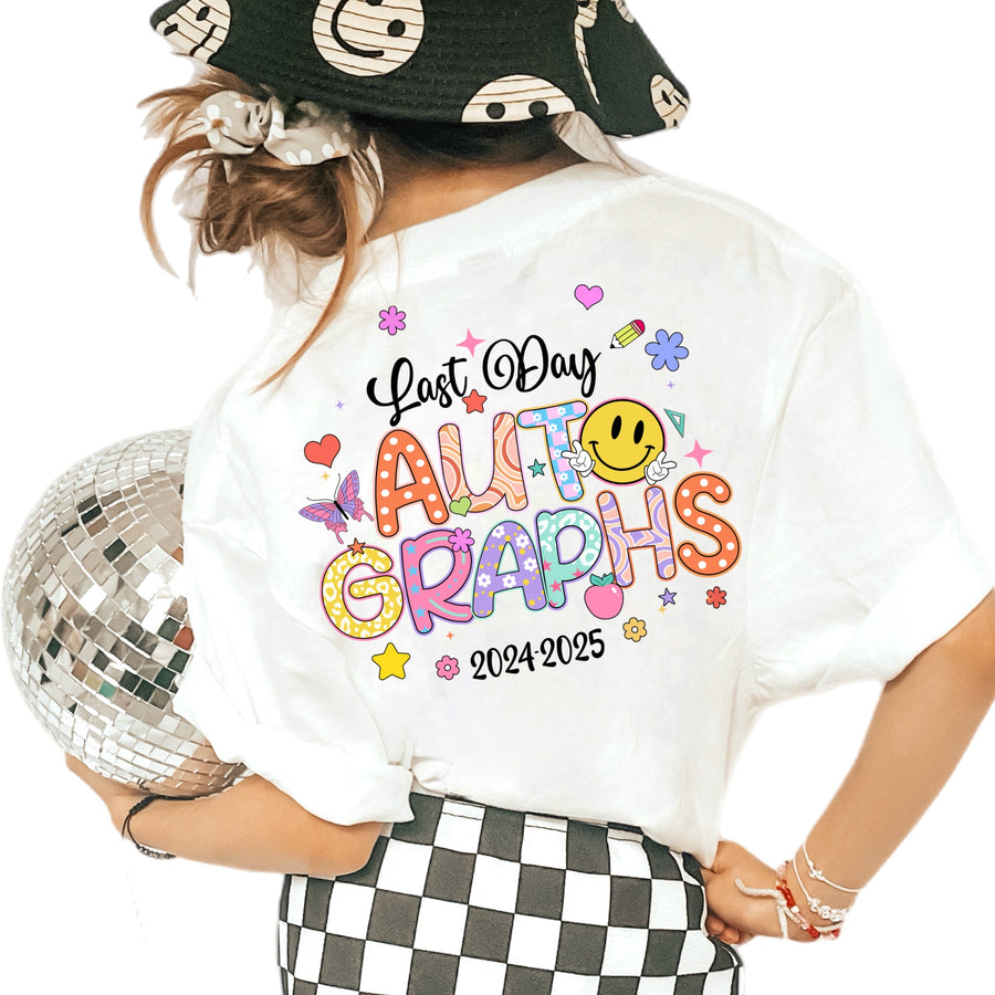This school themed iron on transfer is a great way to add full color designs to your garments without the hassle of weeding vinyl. Add a "Autograph Smile Butterfly" print to your fun creation! They are ready to press transfers and easy to use!