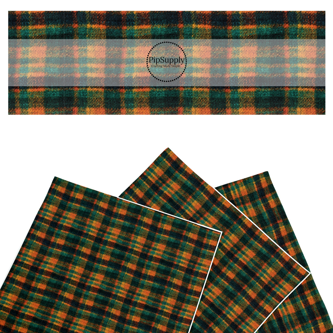 fall seasonal faux flannel plaid faux leather sheets