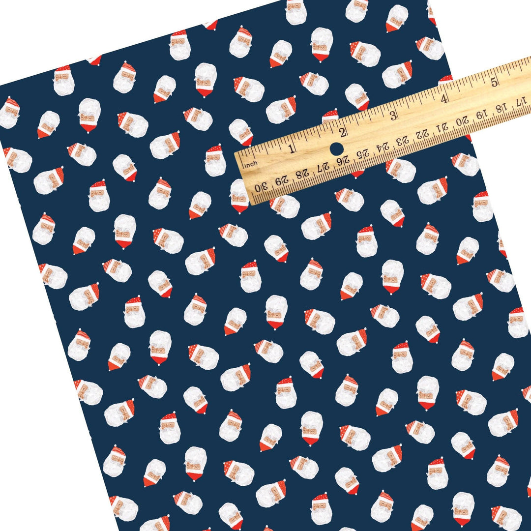 Jolly Old St. Nick Navy Faux Leather Sheets