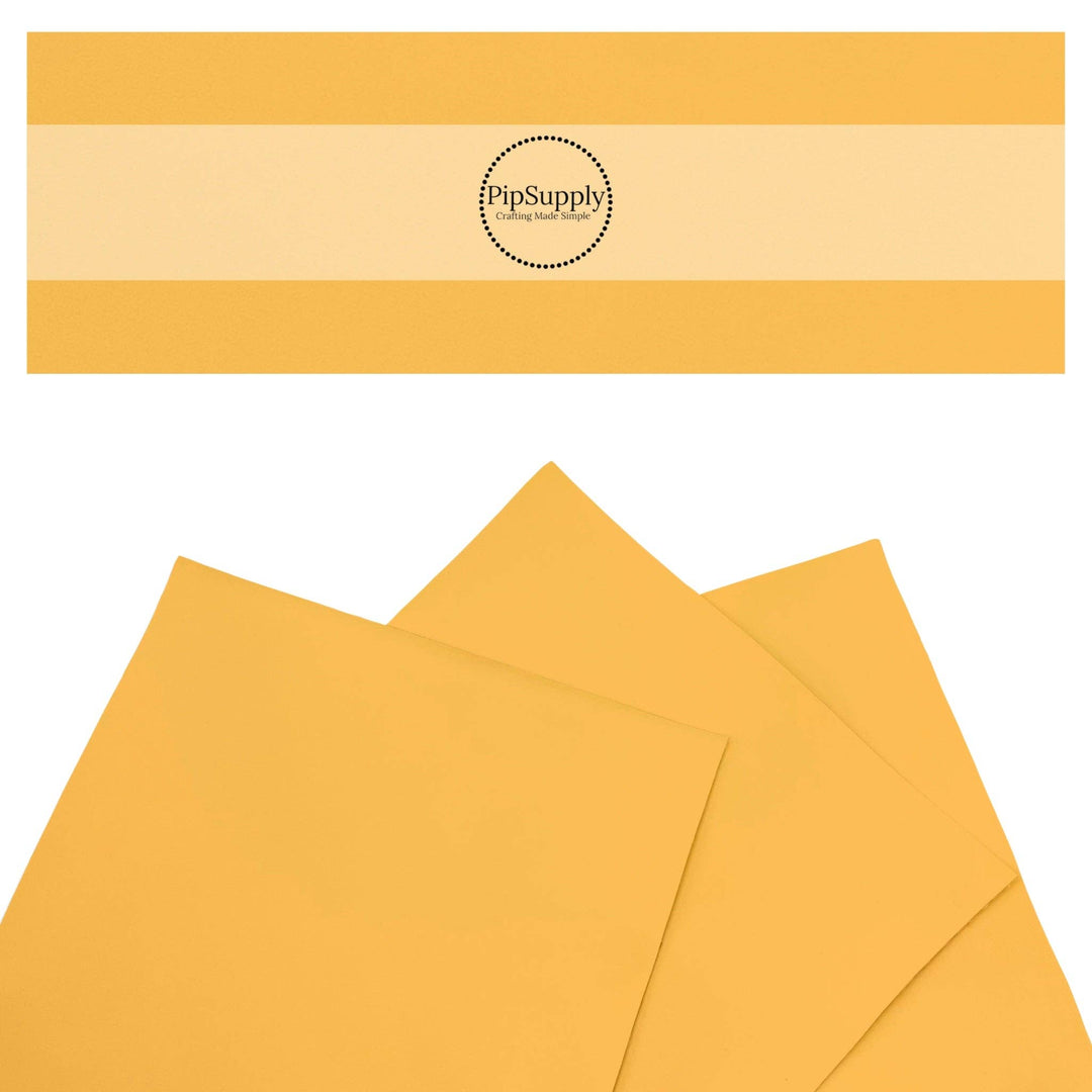 Marigold Yellow Solid Smooth Faux Leather Sheets