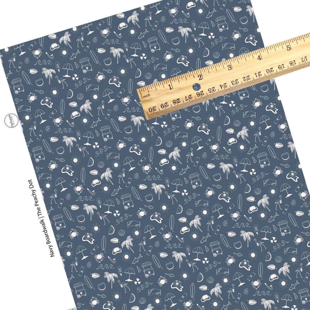Navy Boardwalk Faux Leather Sheets