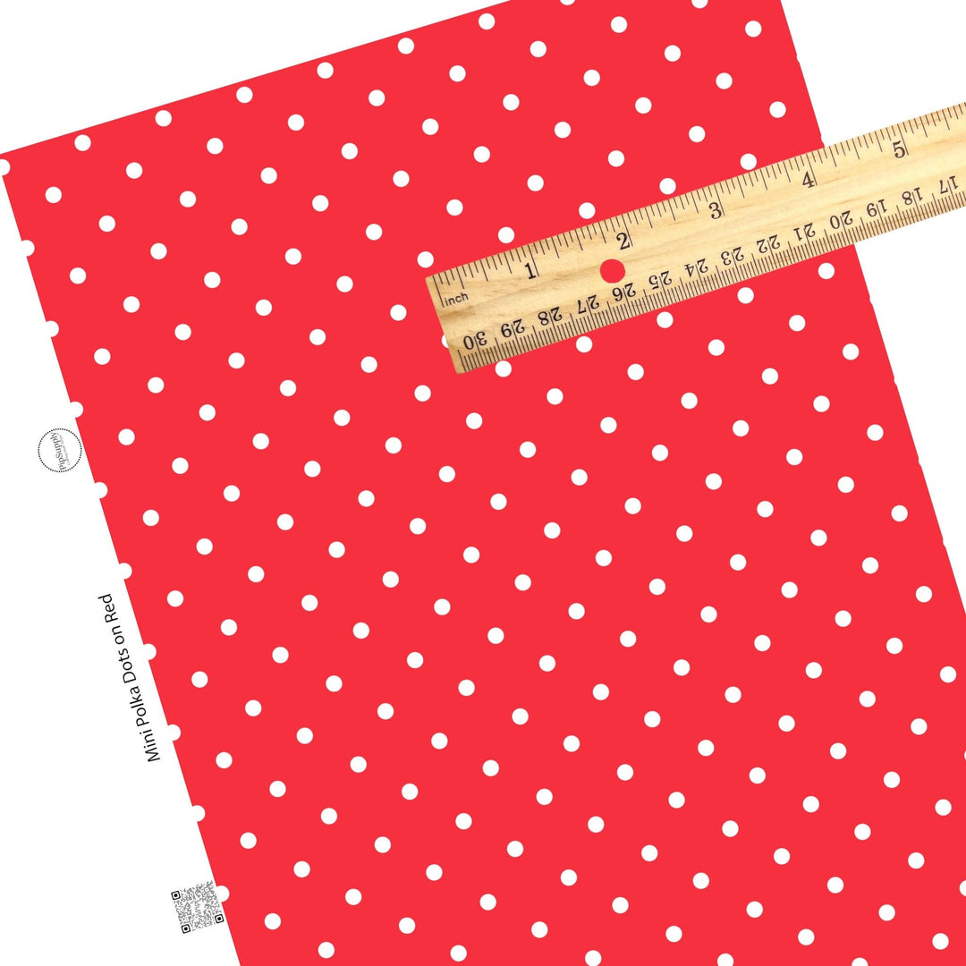 Mini Polka Dots on Red Faux Leather Sheets
