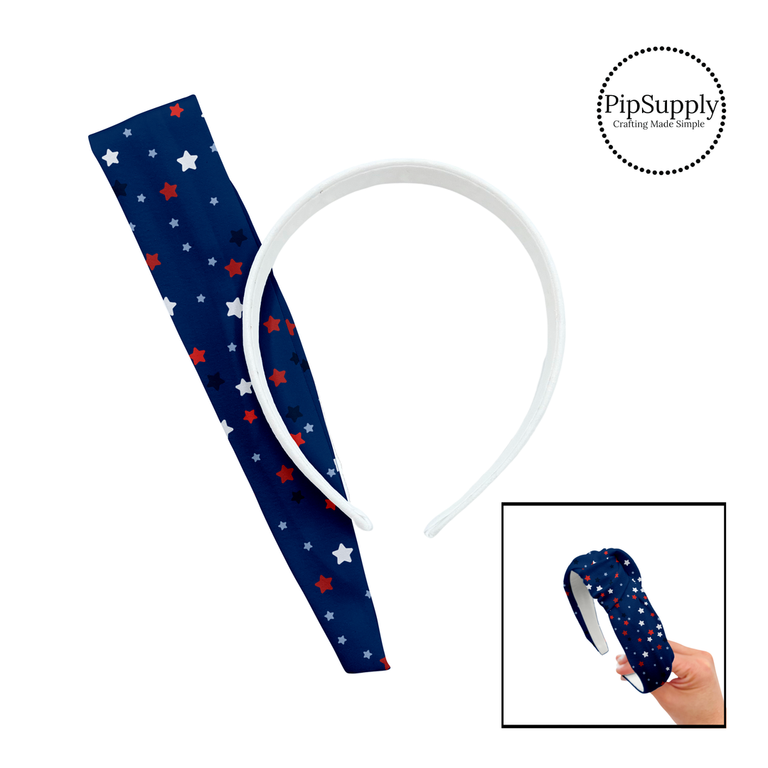 Freedom Stars on Blue DIY Knotted Headband Kit