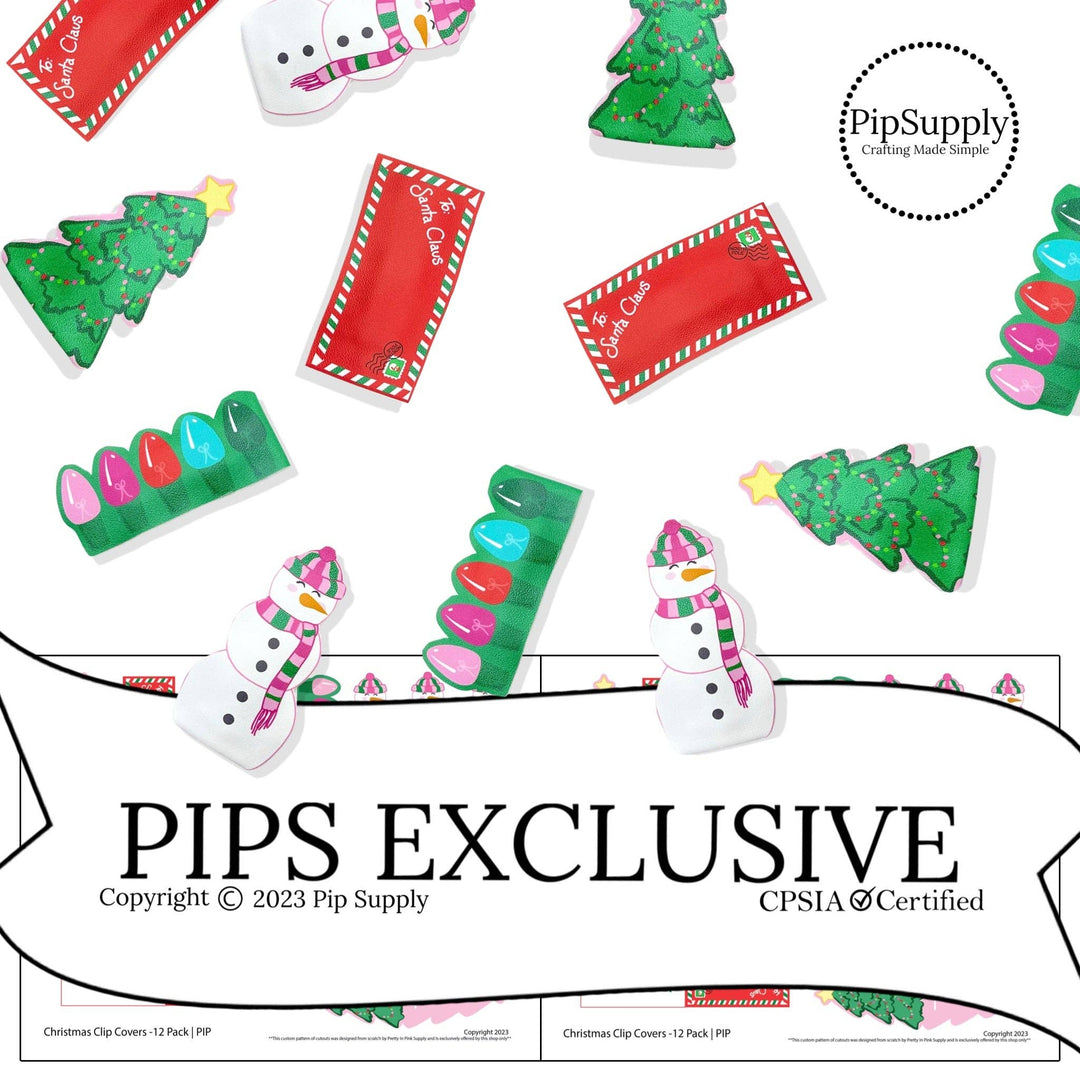 Christmas DIY Snap Clip Cutout Faux Leather Sheet