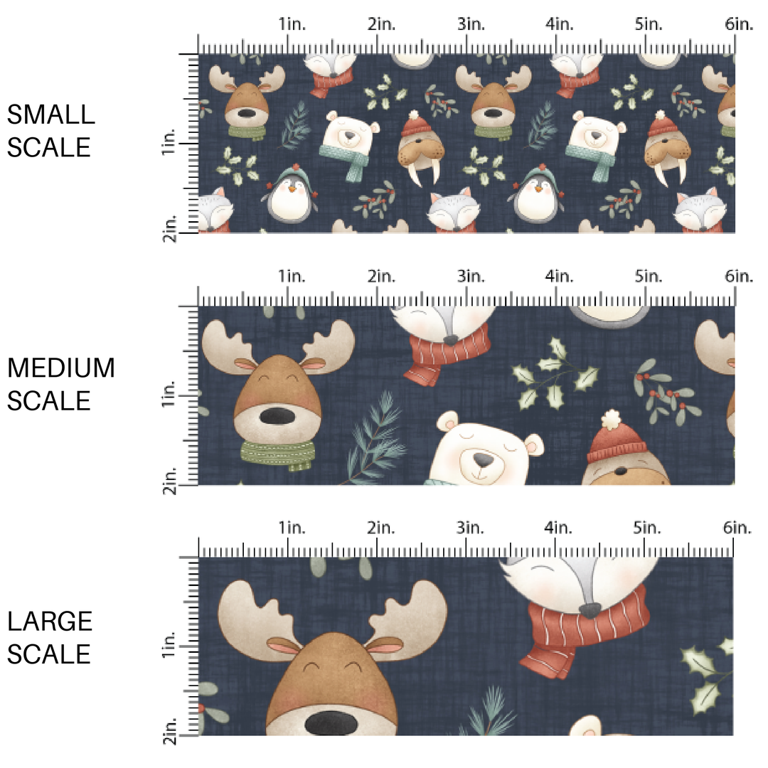 Friends at the North Pole Fabric By The Yard