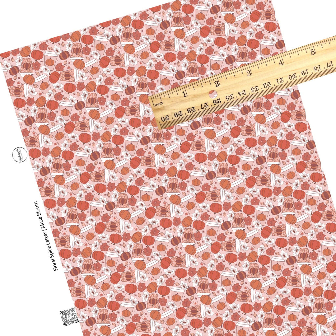 Floral Spice Lattes Faux Leather Sheets