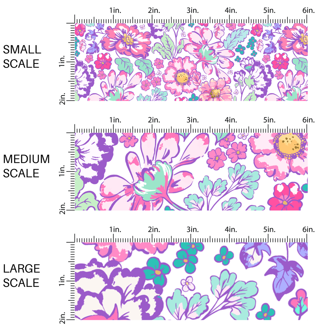 Fresh Purple Blooms Fabric By The Yard