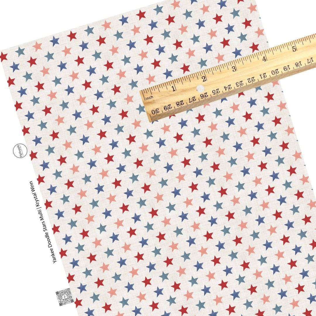 Yankee Doodle Stars Multi Faux Leather Sheets