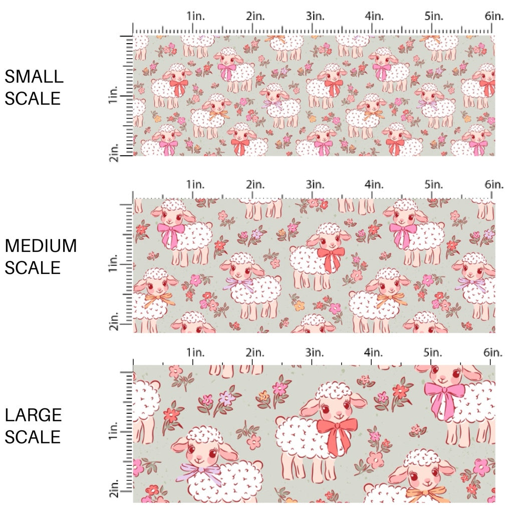 This Easter themed fabric by the yard features baby lambs and flowers. This fun pattern fabric can be used for all your sewing and crafting needs!