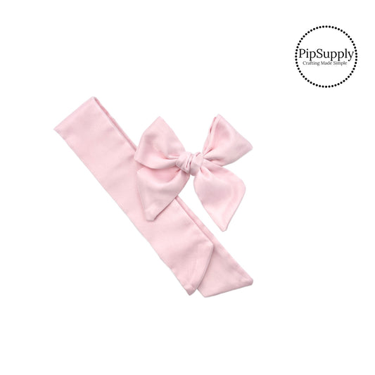 Solid pink organza hair bow strip