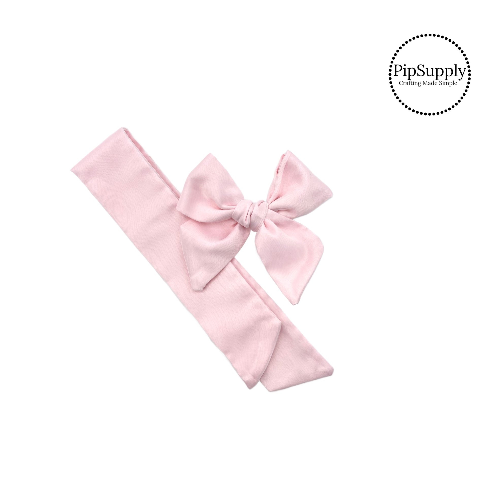 Solid Pink Bow Baby Pink Organza Fillable Shaker Hair Bow Valentine