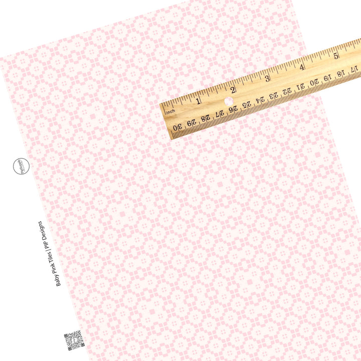 These western pink themed faux leather sheets contain the following design elements: ivory and light pink title pattern. Our CPSIA compliant faux leather sheets or rolls can be used for all types of crafting projects. The designer of this pattern is Hay Sis Hay. 