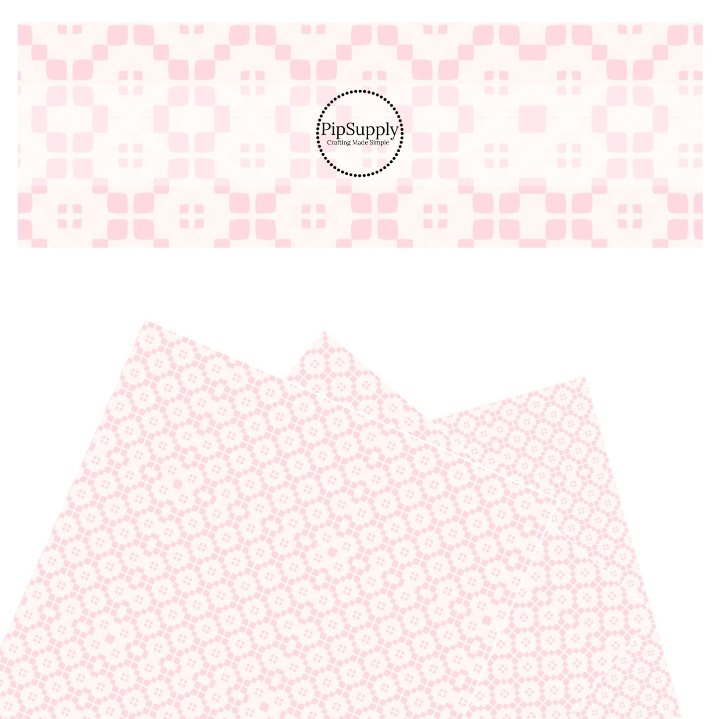 These western pink themed faux leather sheets contain the following design elements: ivory and light pink title pattern. Our CPSIA compliant faux leather sheets or rolls can be used for all types of crafting projects. The designer of this pattern is Hay Sis Hay. 