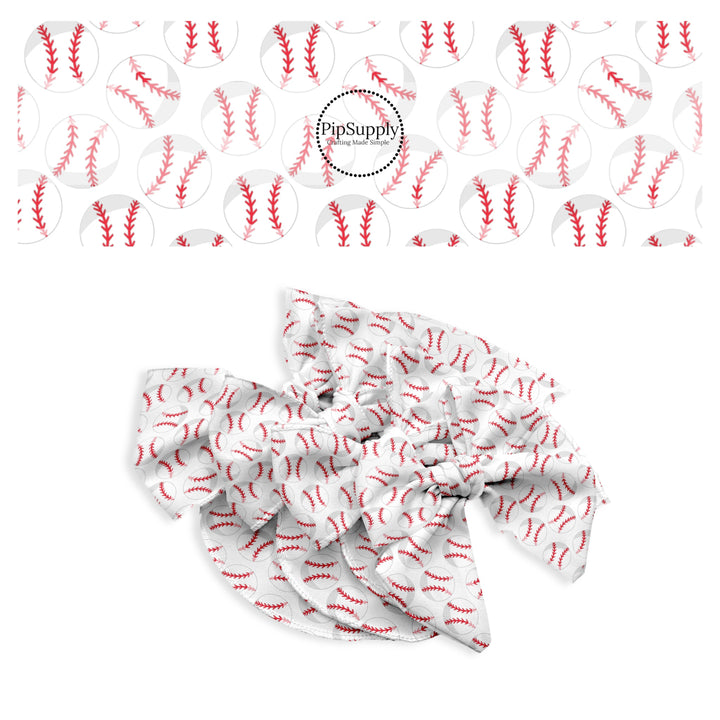 Baseball Hair Bow Strips