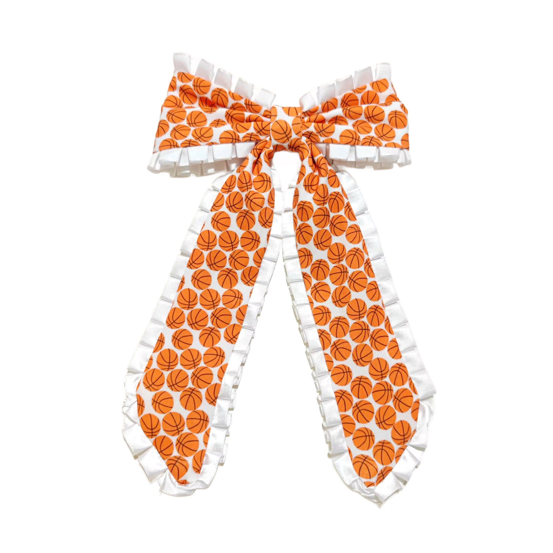 These sports ribbon edge long tail pre-cut tied bows are ready to package and resell to your customers no sewing or measuring necessary! These hair bows come with a clip already attached.