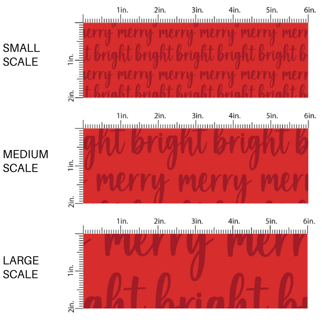Festive Phrases Red Fabric By The Yard