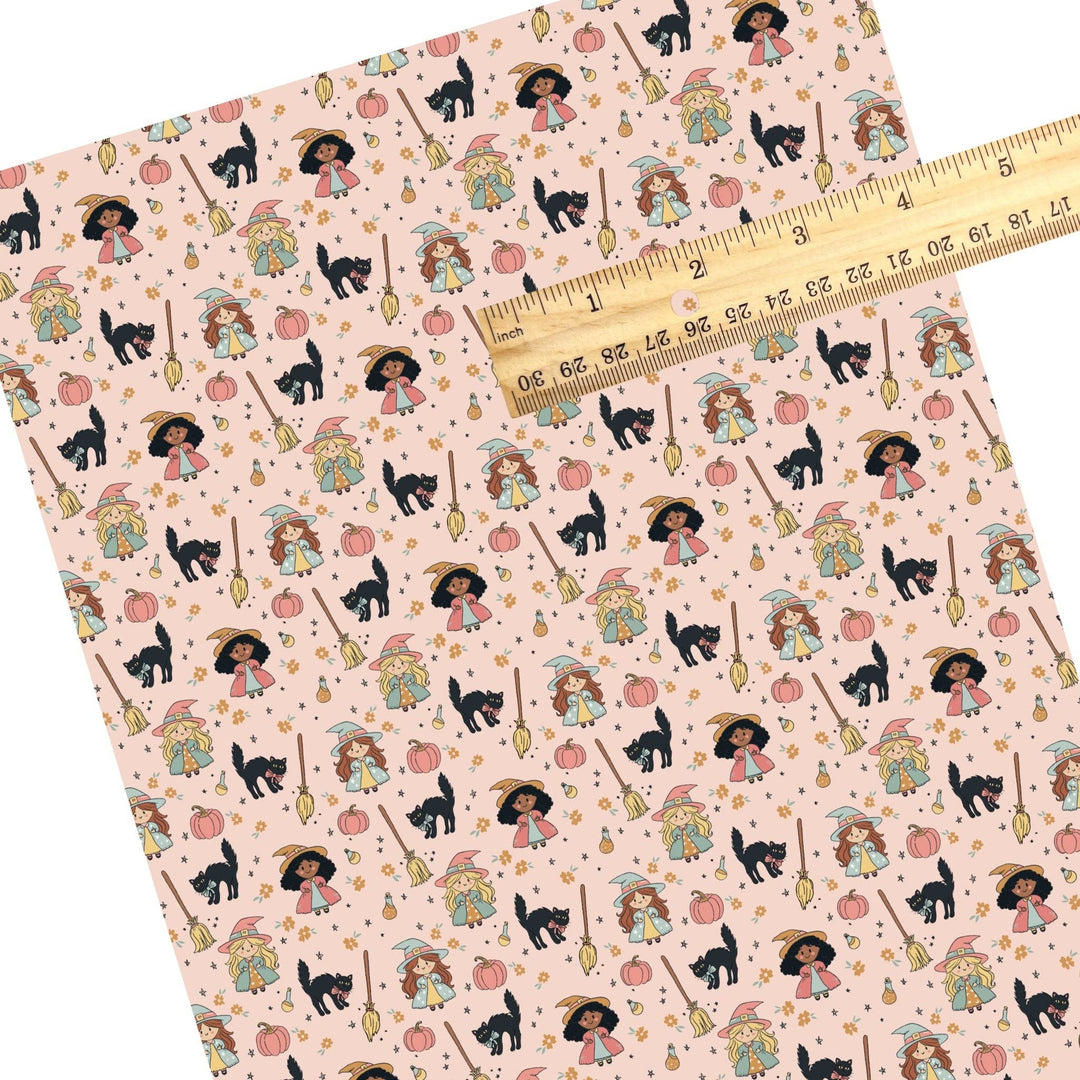 Witches and Cats Faux Leather Sheets