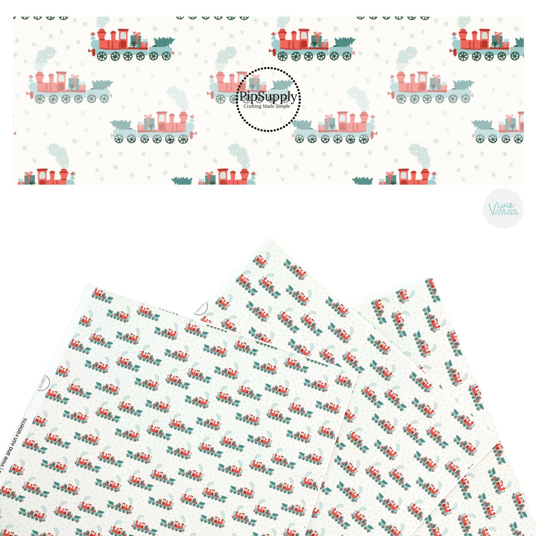 Christmas Choo Choo Faux Leather Sheets