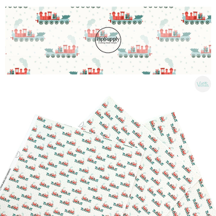 Christmas Choo Choo Faux Leather Sheets