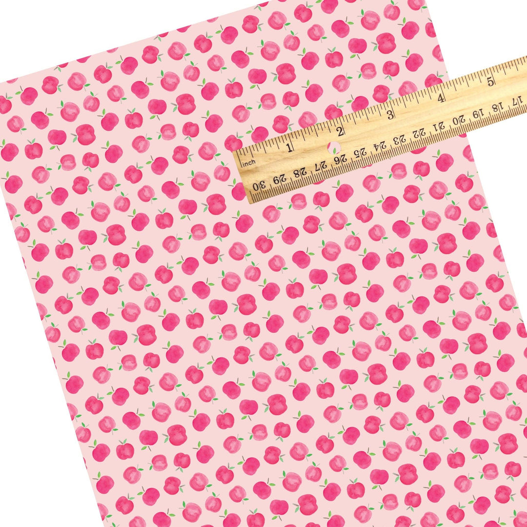 Watercolor Apples Baby Pink Faux Leather Sheets