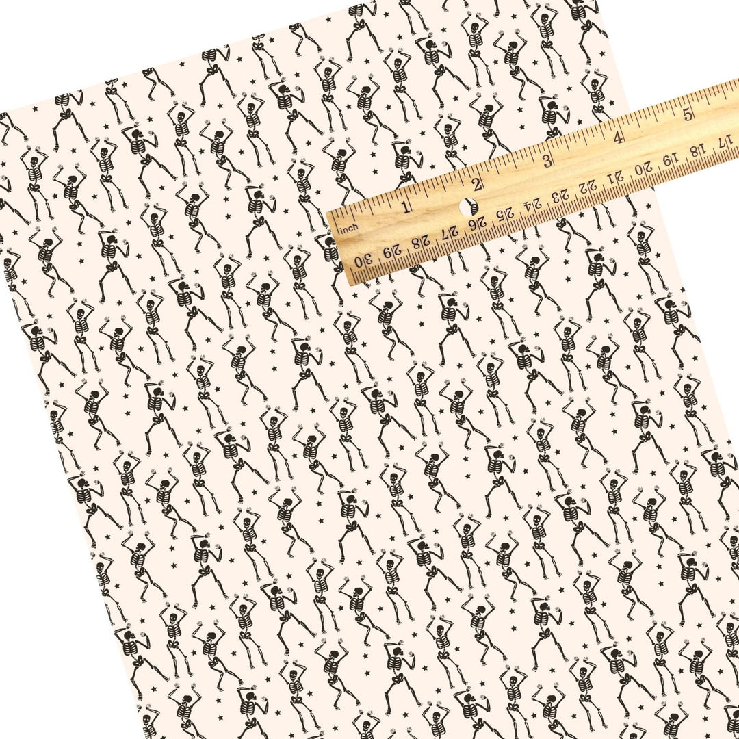 Dancing Skelly Faux Leather Sheets