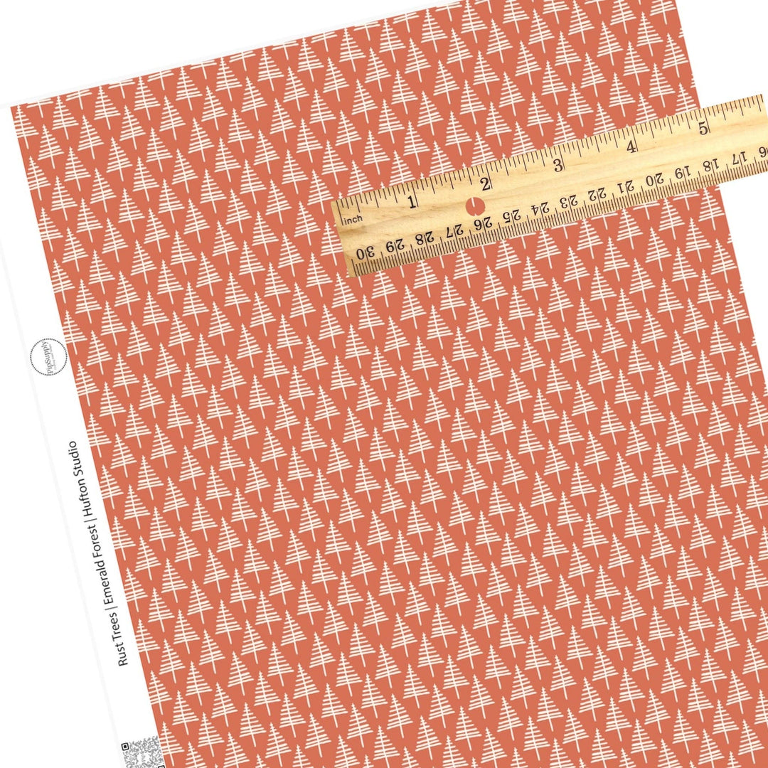Rust Trees Faux Leather Sheets