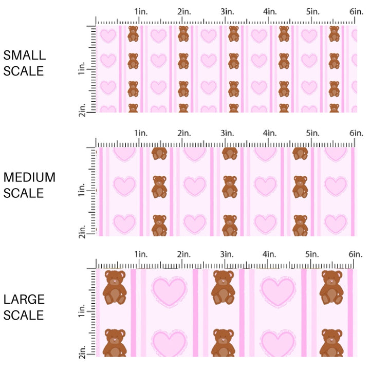 This holiday fabric by the yard features bears and hearts. This festive pattern fabric can be used for all your sewing and crafting needs!