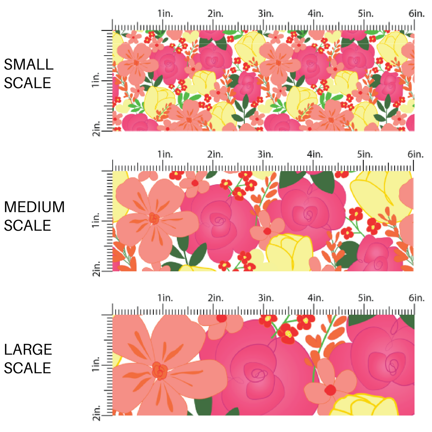 Pink and Yellow Spring Floral Fabric by the Yard scaled image guide.