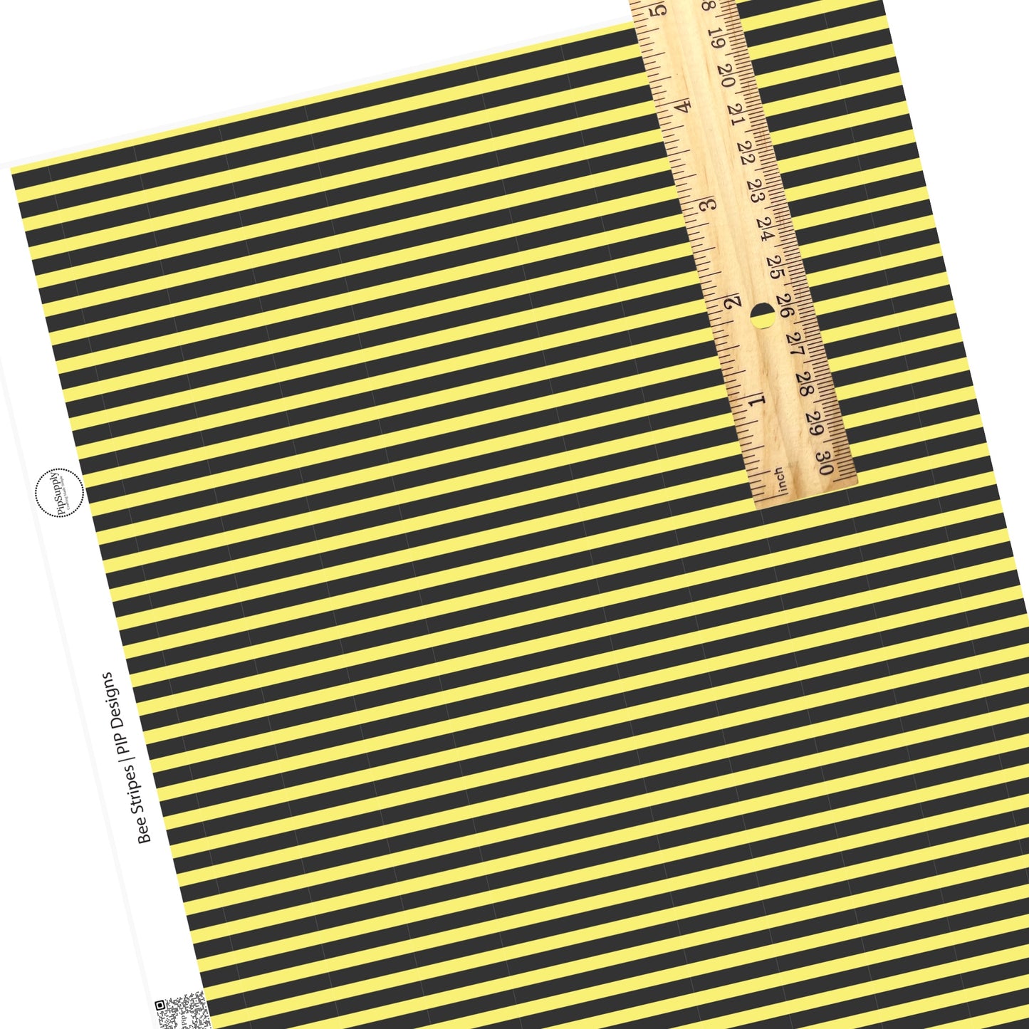 These spring pattern themed faux leather sheets contain the following design elements: yellow and black stripe pattern. Our CPSIA compliant faux leather sheets or rolls can be used for all types of crafting projects.