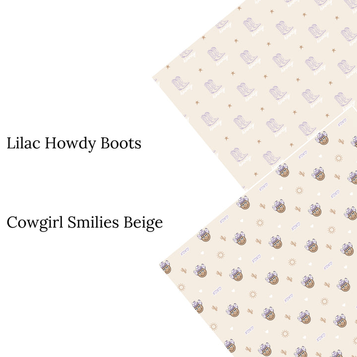 Lilac Howdy Boots Faux Leather Sheets