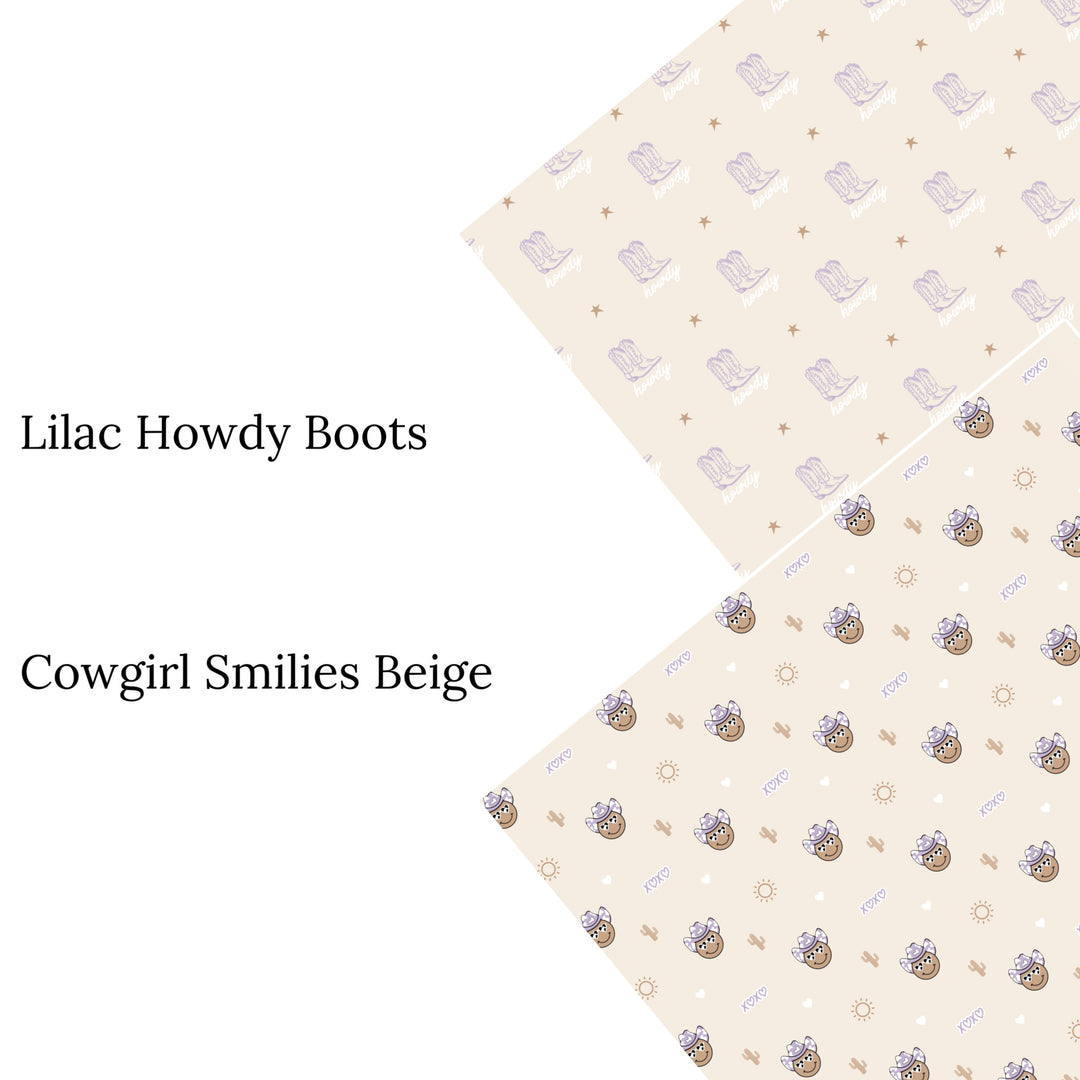 Cowgirl Smilies Beige Faux Leather Sheets