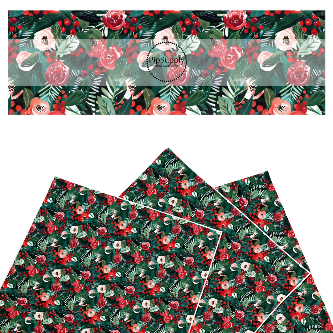 red green floral holiday flowers