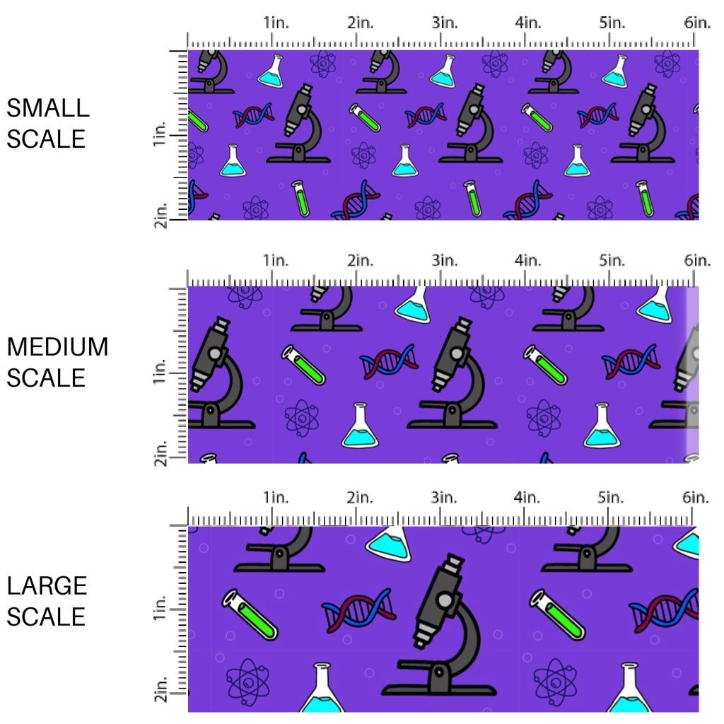 These scientist themed fabric by the yard features microscopes, DNA, and lab supplies. These pattern fabric can be used for all your sewing and crafting needs!