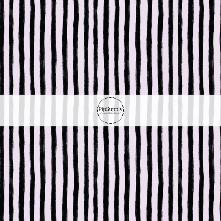 These stripe themed pattern fabric by the yard features the following design elements: black and lilac Halloween stripes. This fun themed fabric can be used for all your sewing and crafting needs!