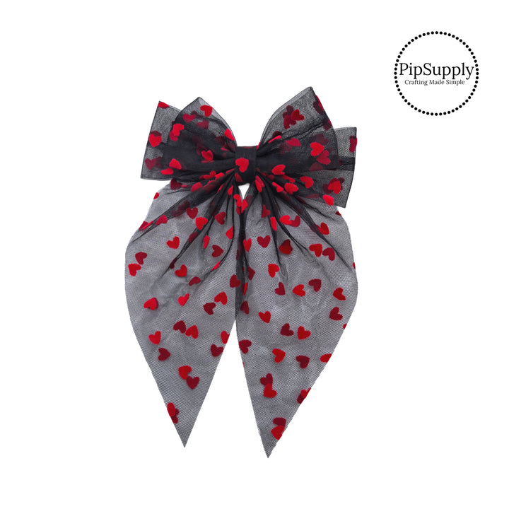 These heart tulle pre-cut tied bows are ready to package and resell to your customers no sewing or measuring necessary! These hair bows come with a alligator clip already attached.