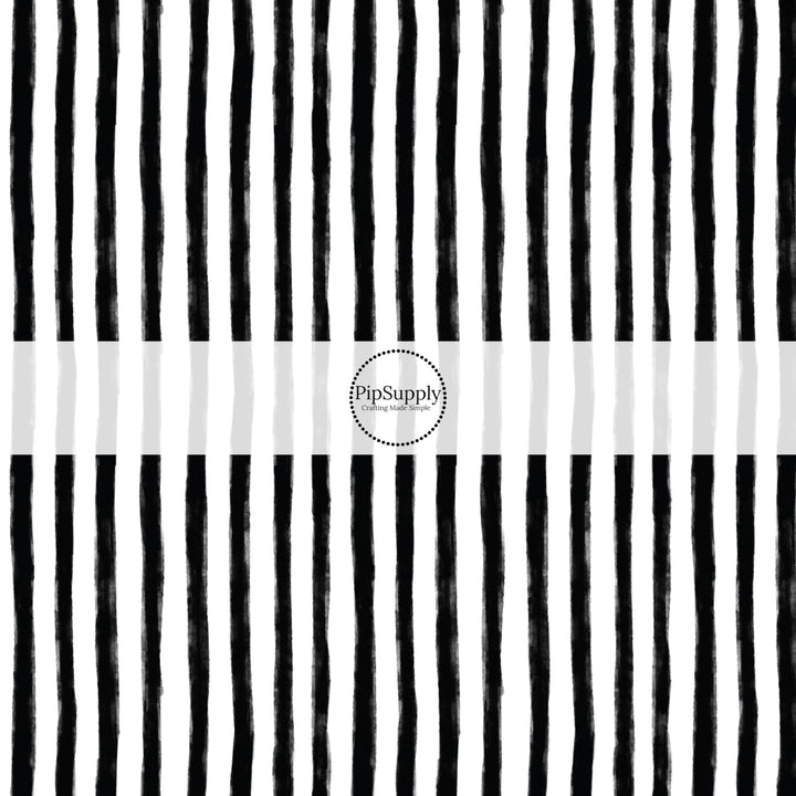 These stripe themed pattern fabric by the yard features the following design elements: black and white Halloween stripes. This fun themed fabric can be used for all your sewing and crafting needs!