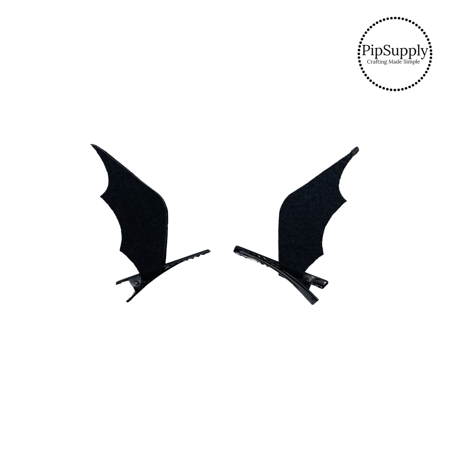 Black bat wings felt on hair clip