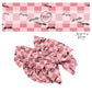 Light pink and dark pink checker with bats hair bow strips