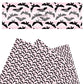 Black bats on multi pink stripes faux leather sheets