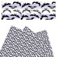 Black bats on lavender multi stripes faux leather sheets